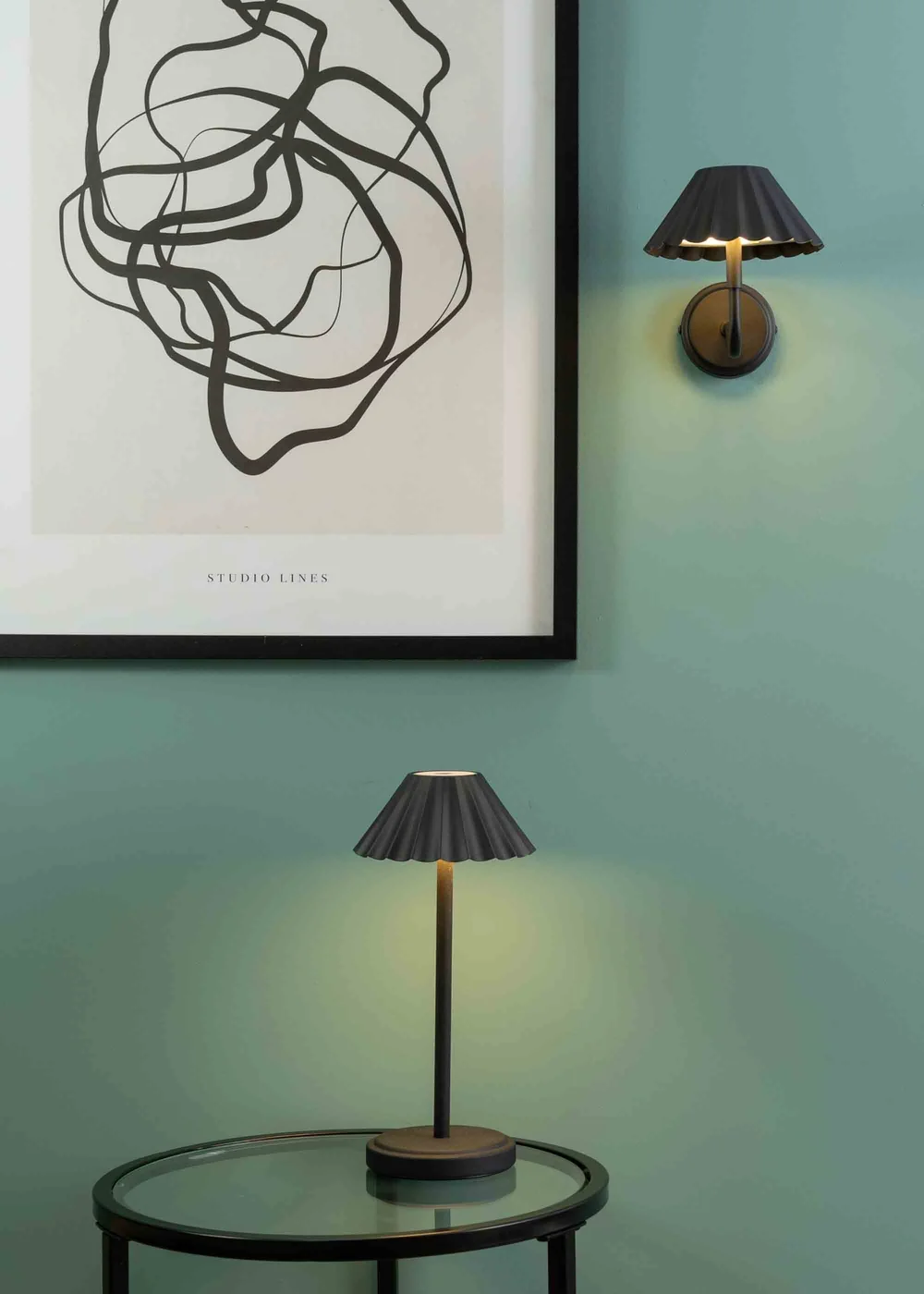 ValueLights Avery Dimmable Black Table Lamp with Black Shade Integrated LED - One Size Image 3