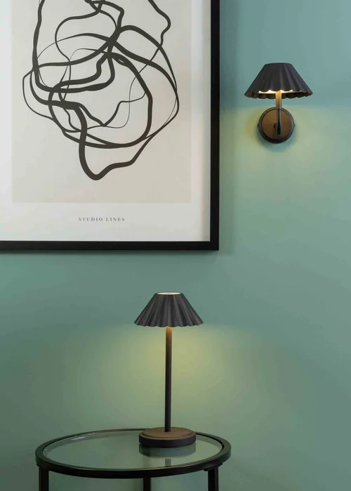 ValueLights Avery Dimmable Black Table Lamp with Black Shade Integrated LED - One Size Image 3
