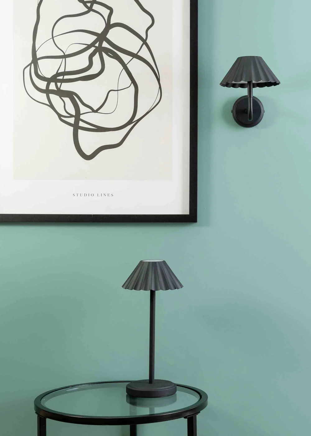 ValueLights Avery Dimmable Black Table Lamp with Black Shade Integrated LED - One Size Image 2