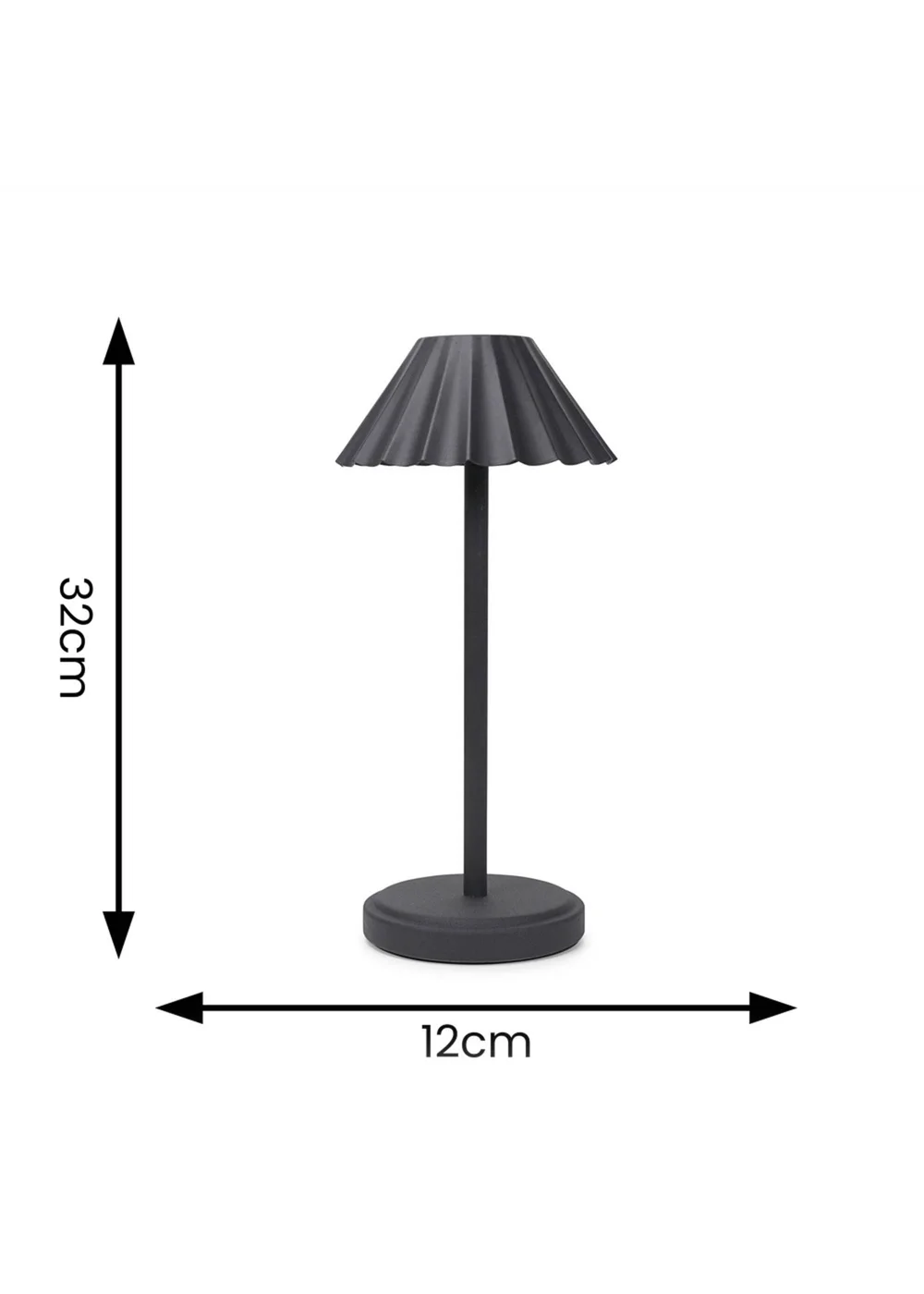 ValueLights Avery Dimmable Black Table Lamp with Black Shade Integrated LED - One Size Image 6