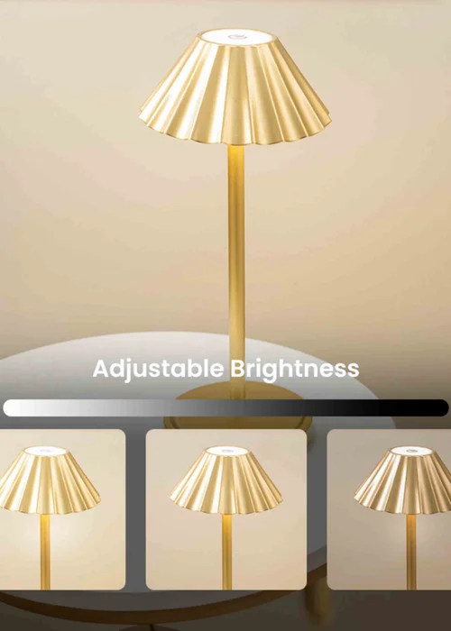 ValueLights Avery Dimmable Gold Table Lamp with Gold Shade Integrated LED - One Size Image 4