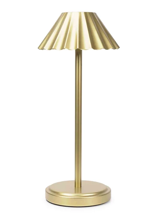 ValueLights Avery Dimmable Gold Table Lamp with Gold Shade Integrated LED - One Size Image 1