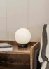 ValueLights Atlas Frosted White Table Lamp with White Shade Integrated LED - One Size Image 1