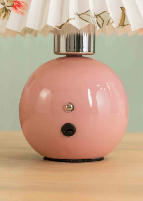 ValueLights Bloom Pink Table Lamp with Multicolour Tapered Shade Integrated LED - One Size Image 3