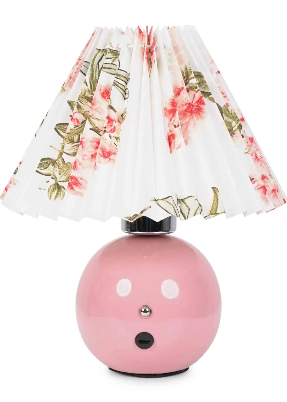 ValueLights Bloom Pink Table Lamp with Multicolour Tapered Shade Integrated LED - One Size Image 2