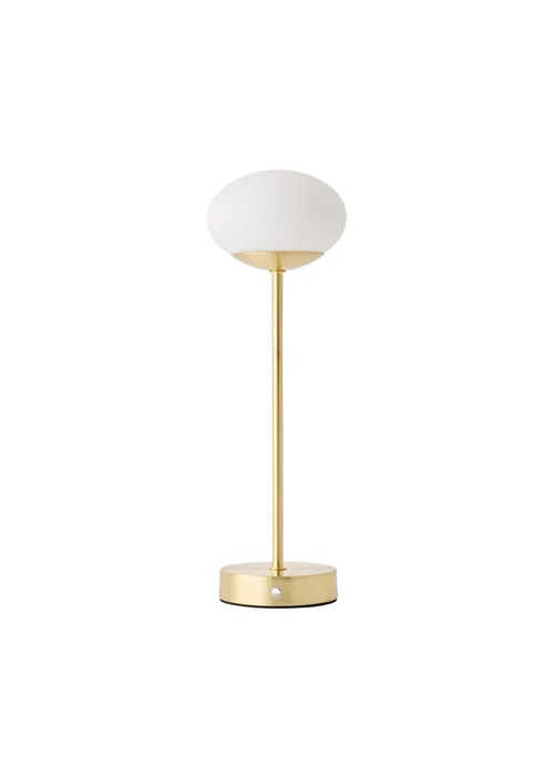 ValueLights Dimmable Gold Table Lamp with Globe Shade Integrated LED - One Size Image 6