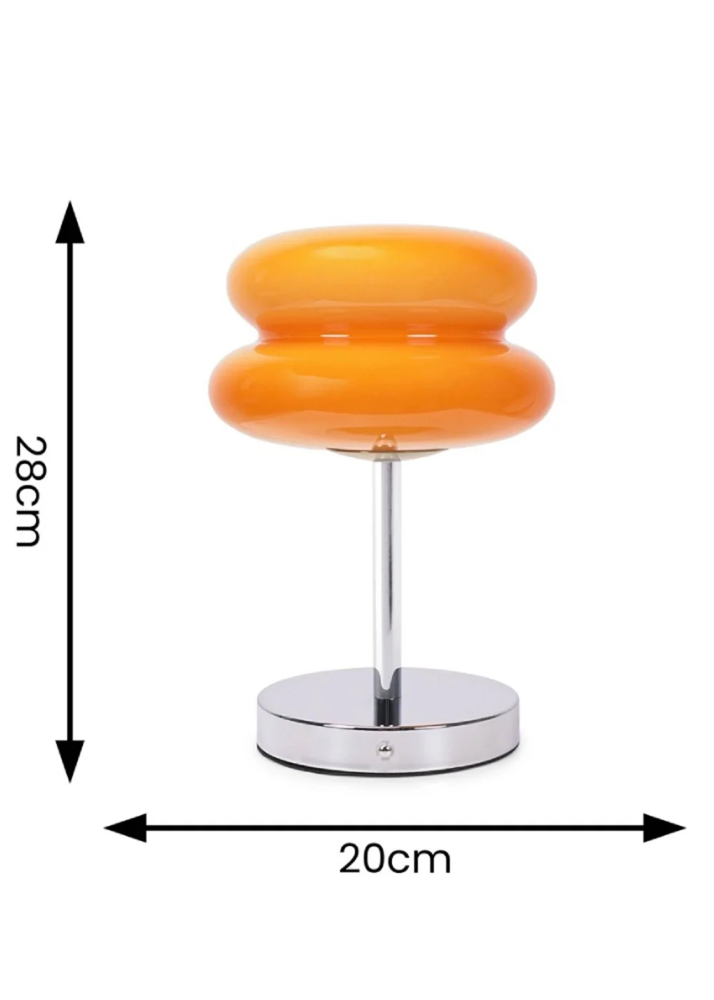 ValueLights Dimmable Orange Table Lamp with Orange Dome Shade Integrated LED - One Size Image 5