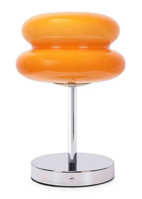 ValueLights Dimmable Orange Table Lamp with Orange Dome Shade Integrated LED - One Size Image 2