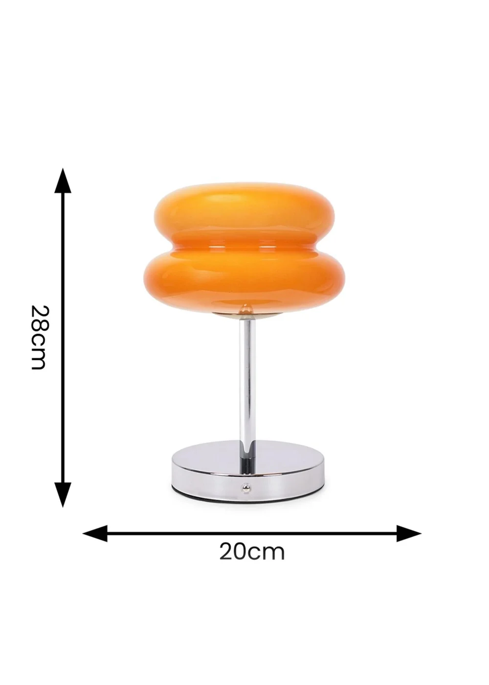 ValueLights Dimmable Orange Table Lamp with Orange Dome Shade Integrated LED - One Size Image 6