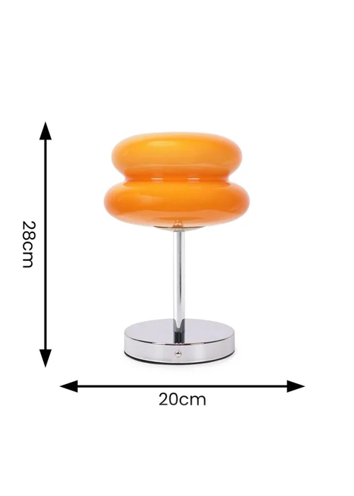 ValueLights Dimmable Orange Table Lamp with Orange Dome Shade Integrated LED - One Size Image 6
