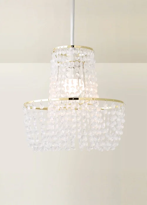 ValueLights Tegan Polished Gold Tiered Ceiling Pendant Droplets Shade (28cm x 28cm x 28cm) - One Size Image 3