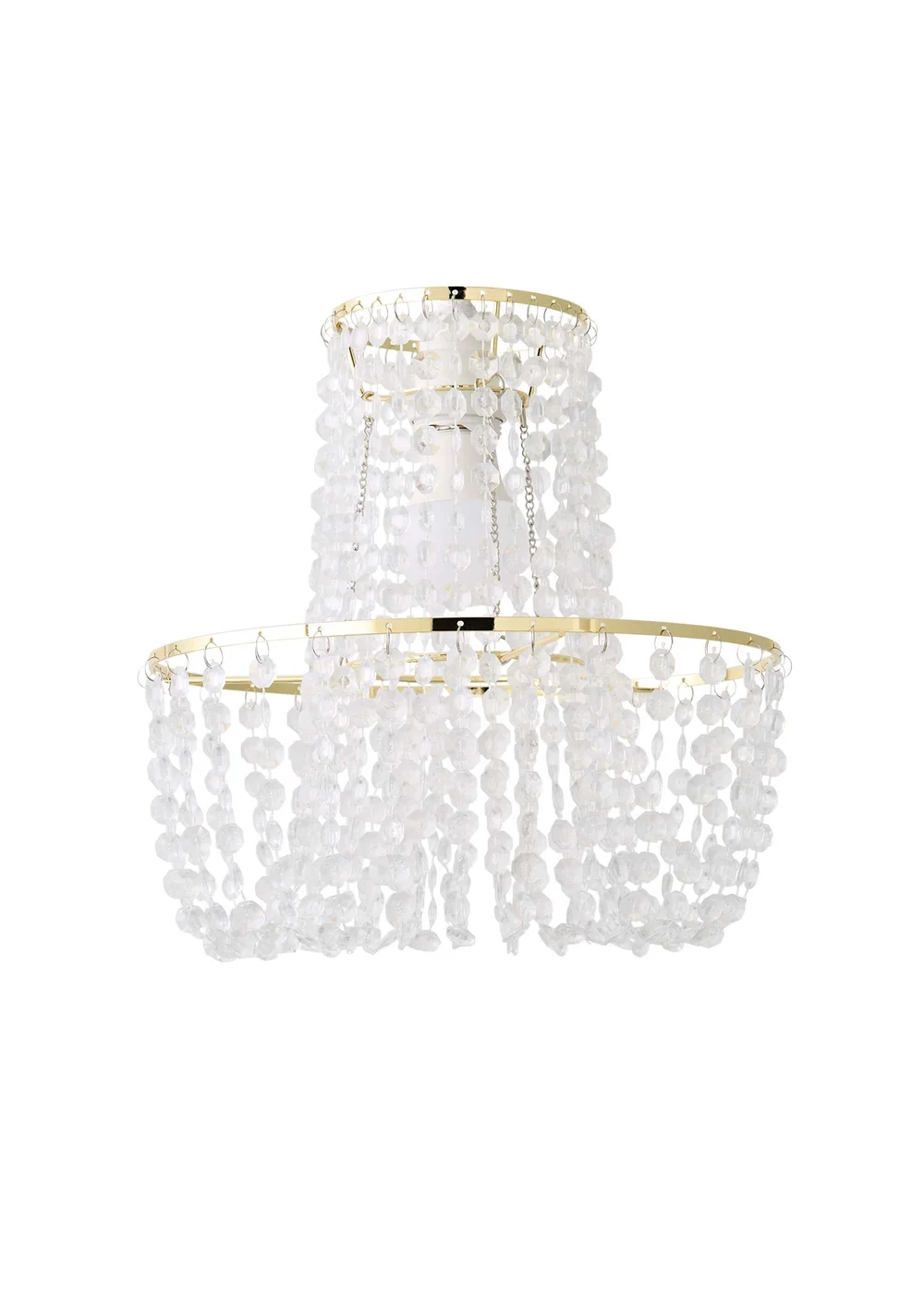 ValueLights Tegan Polished Gold Tiered Ceiling Pendant Droplets Shade (28cm x 28cm x 28cm) - One Size Image 6