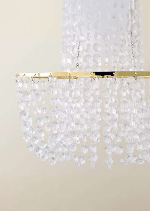 ValueLights Tegan Polished Gold Tiered Ceiling Pendant Droplets Shade (28cm x 28cm x 28cm) - One Size Image 5