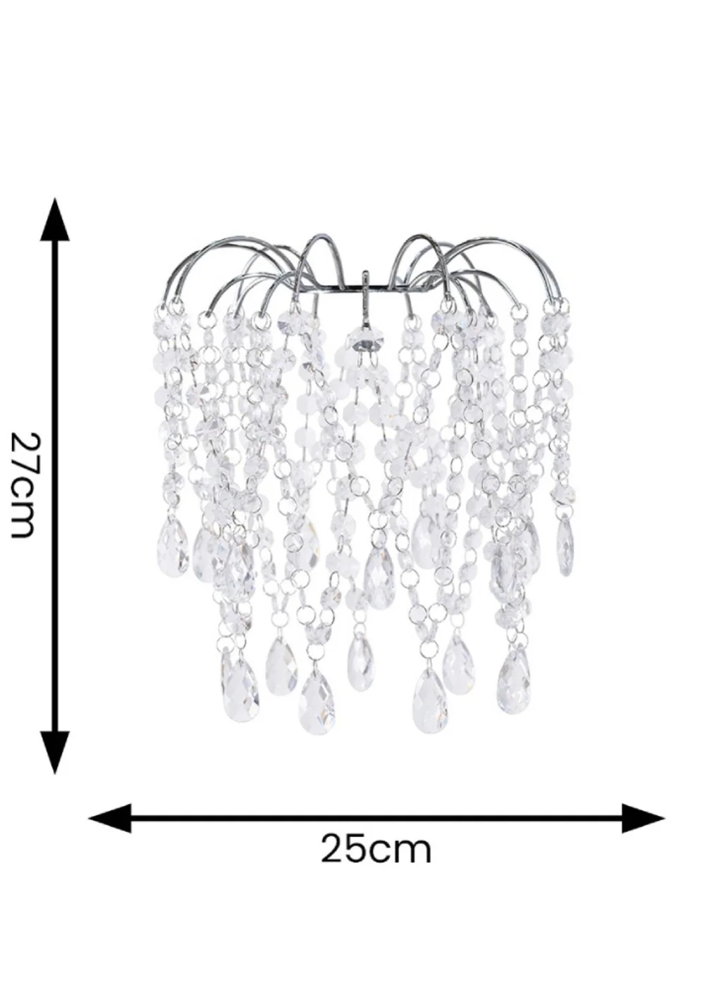 ValueLights Blanche Polished Silver Tiered Ceiling Pendant Droplets Shade (27cm x 25cm x 25cm) - One Size Image 4
