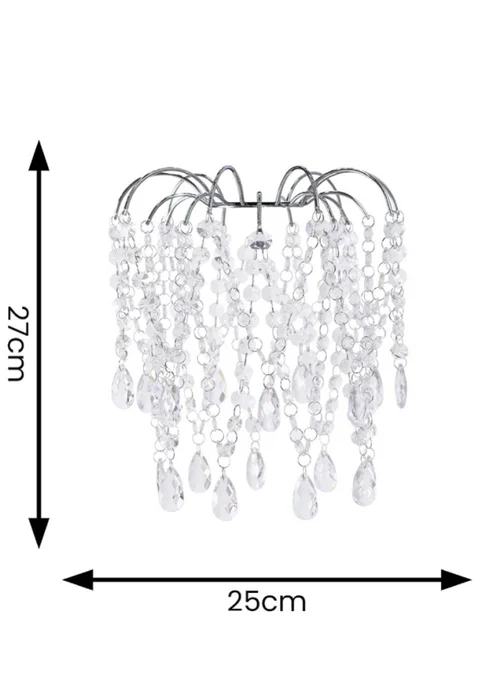 ValueLights Blanche Polished Silver Tiered Ceiling Pendant Droplets Shade (27cm x 25cm x 25cm) - One Size Image 4