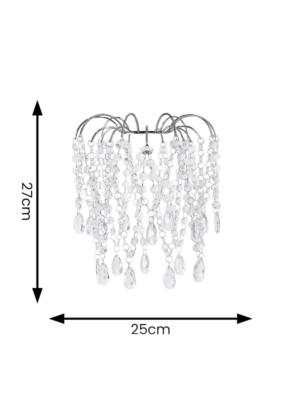 ValueLights Blanche Polished Silver Tiered Ceiling Pendant Droplets Shade (27cm x 25cm x 25cm) - One Size Image 5