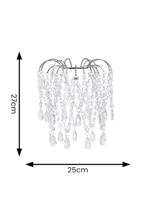 ValueLights Blanche Polished Silver Tiered Ceiling Pendant Droplets Shade (27cm x 25cm x 25cm) - One Size Image 5
