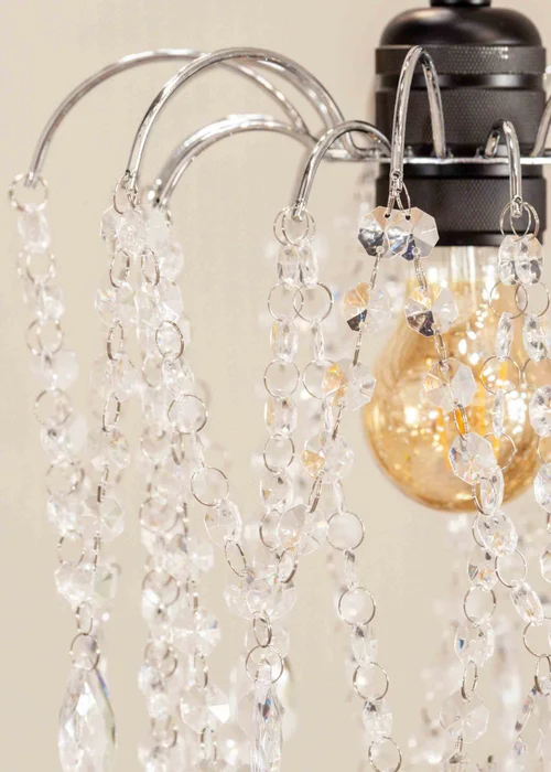 ValueLights Blanche Polished Silver Tiered Ceiling Pendant Droplets Shade (27cm x 25cm x 25cm) - One Size Image 3