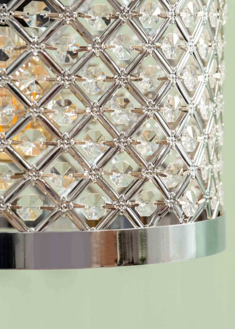 ValueLights Hadley Polished Silver Drum Ceiling Pendant Shade (16.5cm x 24cm x 24cm) - One Size Image 3