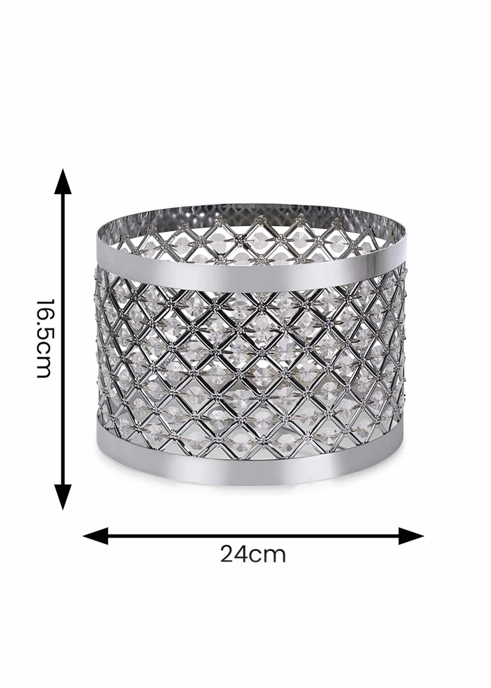 ValueLights Hadley Polished Silver Drum Ceiling Pendant Shade (16.5cm x 24cm x 24cm) - One Size Image 5