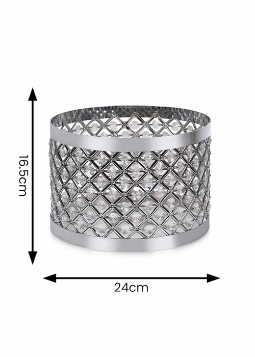ValueLights Hadley Polished Silver Drum Ceiling Pendant Shade (16.5cm x 24cm x 24cm) - One Size Image 5