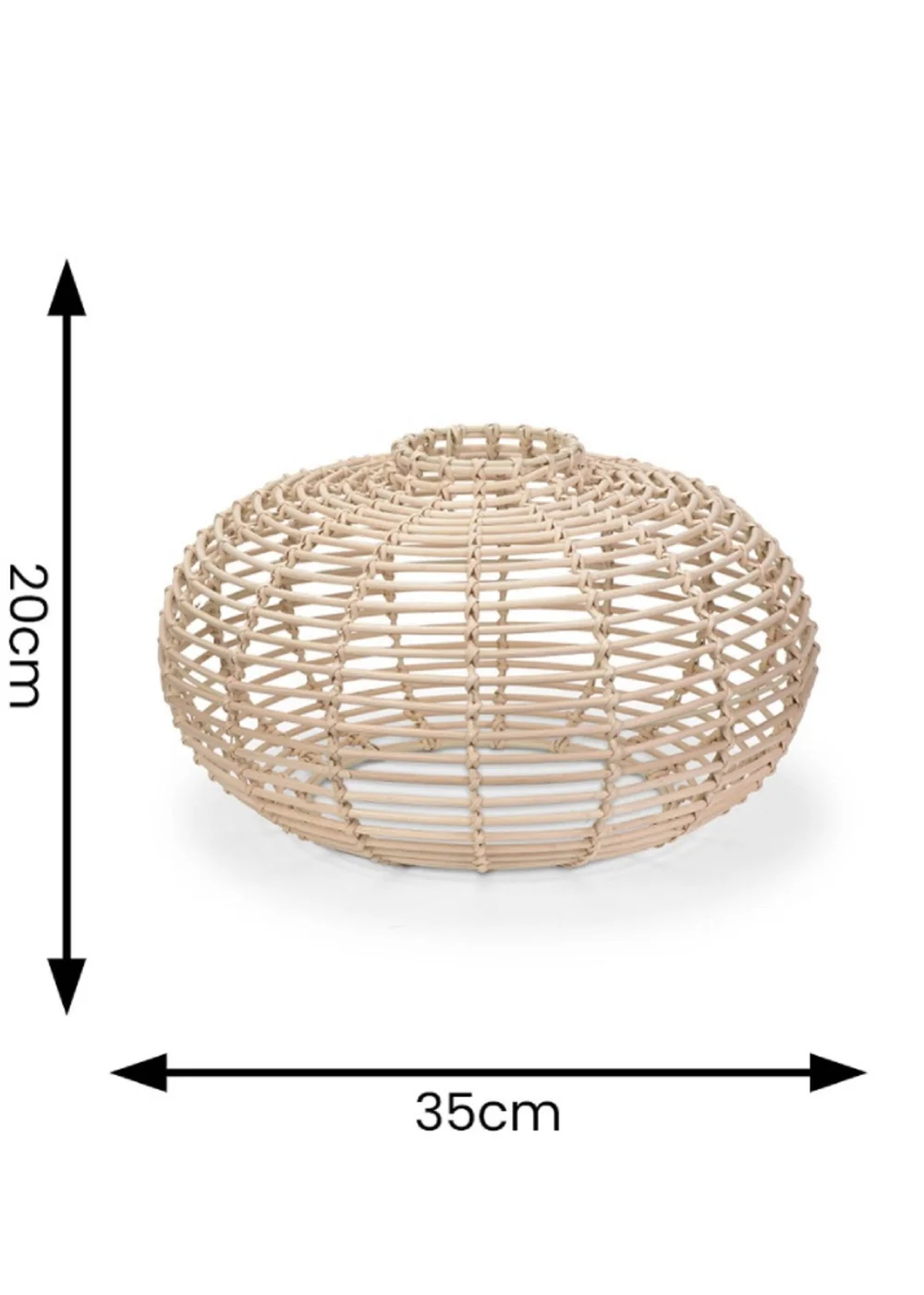 ValueLights Romy Wood Rattan Natural Oval Ceiling Pendant Shade (20cm x 35cm x 35cm) - One Size Image 3