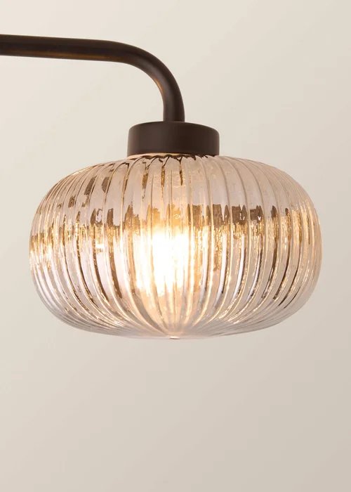 ValueLights Amaia Matte Black Semi-Flush Light with Clear Globe Shade - One Size Image 4
