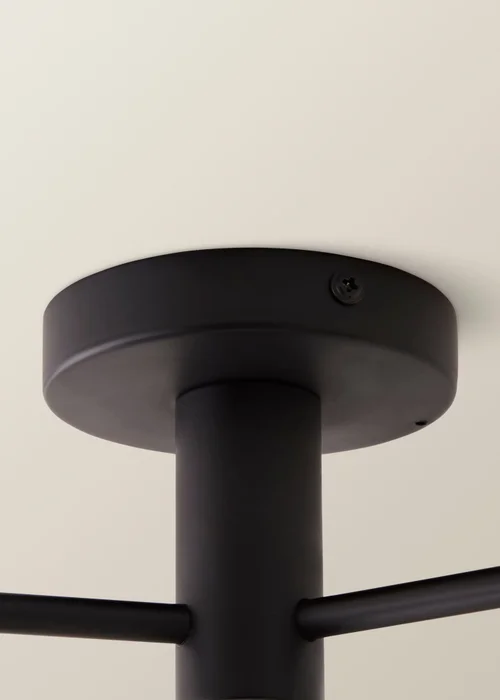 ValueLights Amaia Matte Black Semi-Flush Light with Clear Globe Shade - One Size Image 5