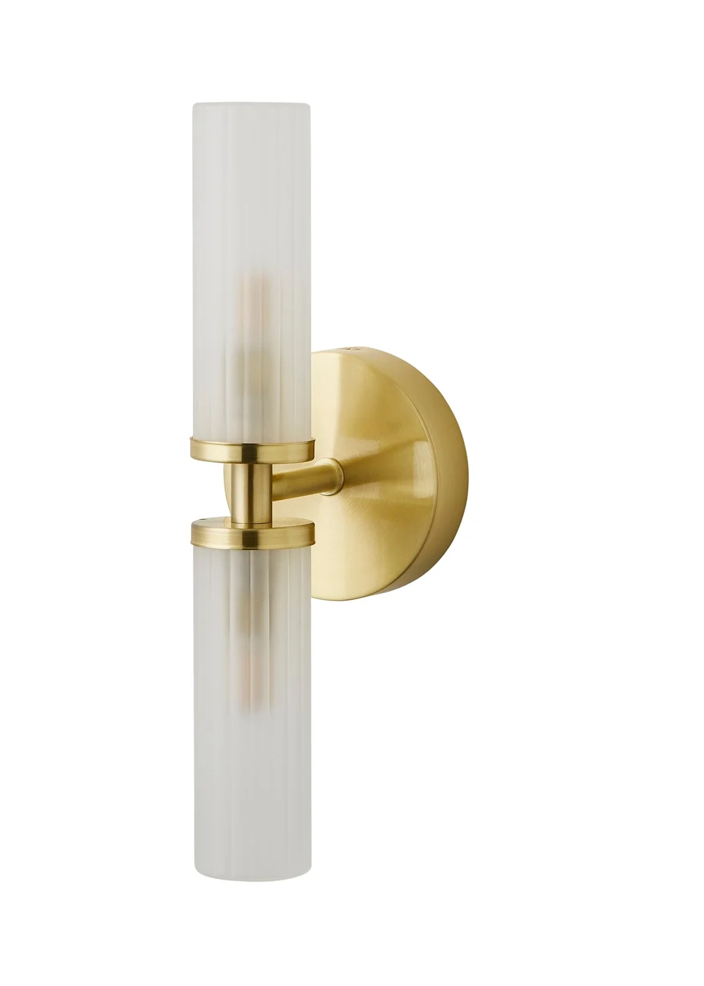 ValueLights Canya Matte Gold Wall Light with Clear Drum Shade - One Size Image 2