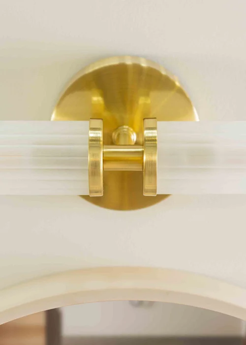 ValueLights Canya Matte Gold Wall Light with Clear Drum Shade - One Size Image 5