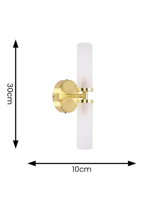 ValueLights Canya Matte Gold Wall Light with Clear Drum Shade - One Size Image 6