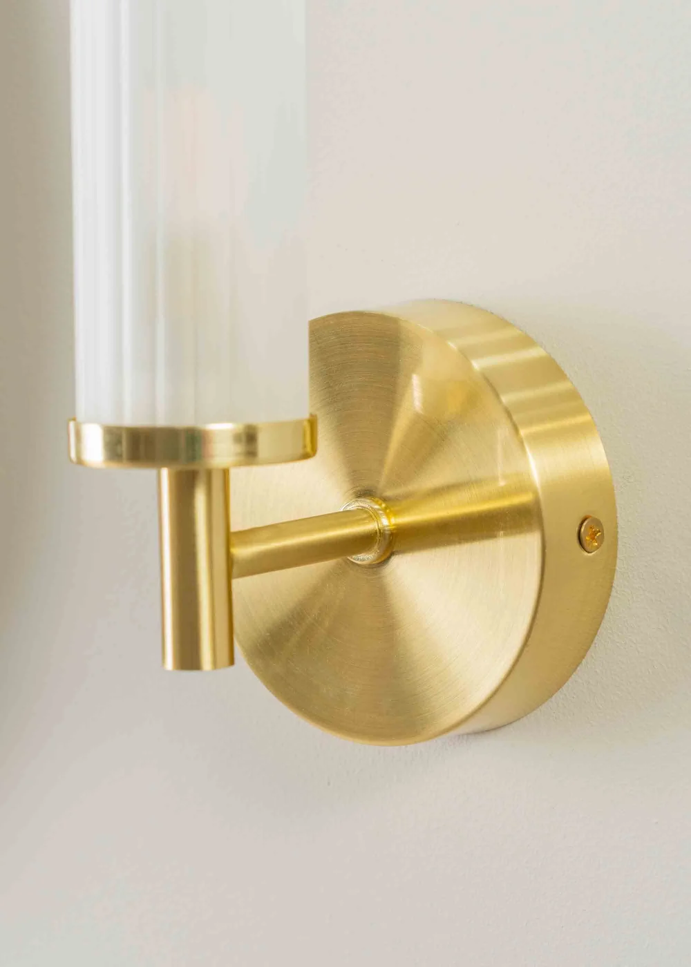 ValueLights Canya Matte Gold Wall Light with Clear Drum Shade - One Size Image 5