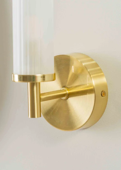 ValueLights Canya Matte Gold Wall Light with Clear Drum Shade - One Size Image 5