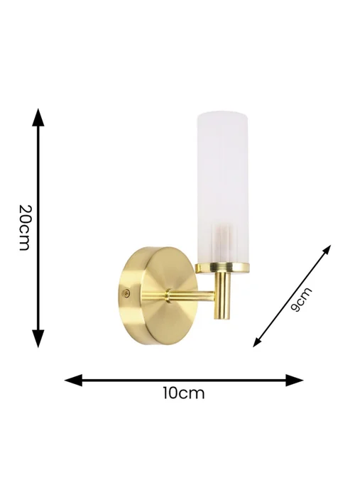 ValueLights Canya Matte Gold Wall Light with Clear Drum Shade - One Size Image 6