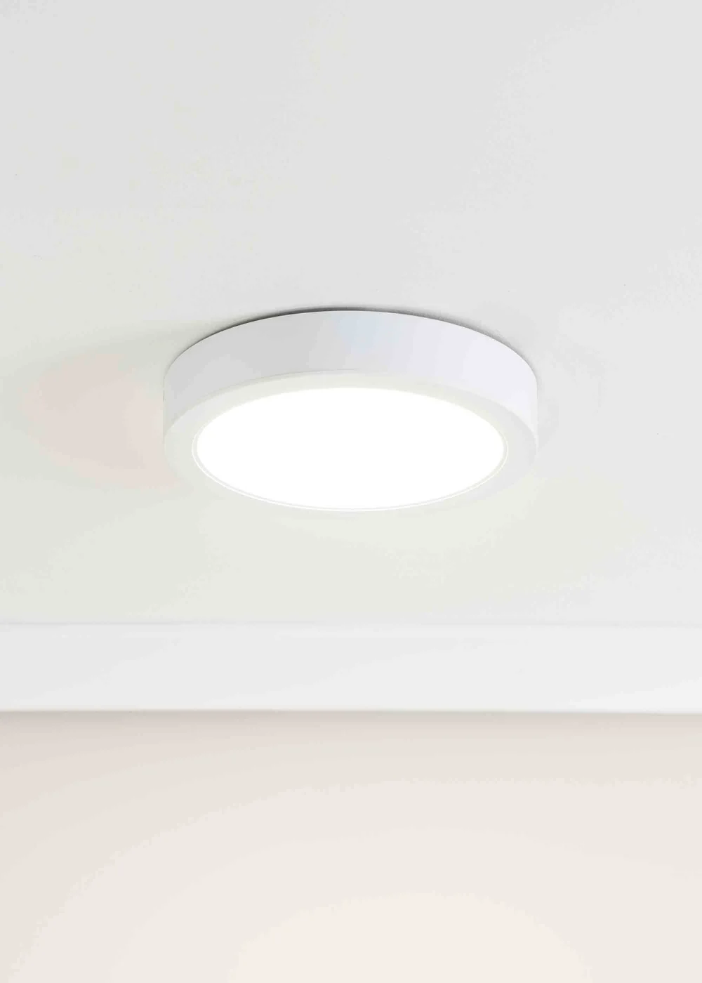 ValueLights Matte White Flush Light with White Dome Shade Integrated LED - One Size Image 1