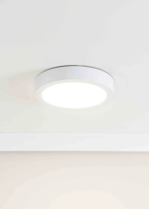 ValueLights Matte White Flush Light with White Dome Shade Integrated LED - One Size Image 1