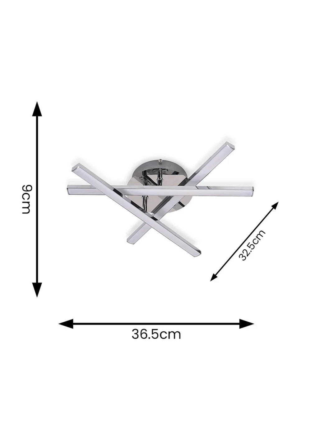 ValueLights Infinity Polished Silver Flush Light Integrated LED (10.5cm x 34cm x 37cm) - One Size Image 6