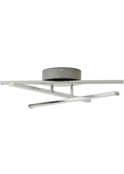 ValueLights Infinity Polished Silver Flush Light Integrated LED (10.5cm x 34cm x 37cm) - One Size Image 2