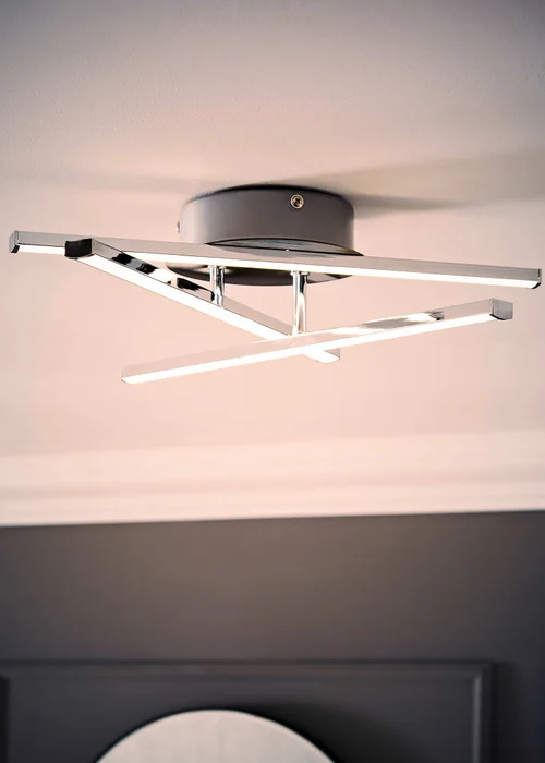 ValueLights Infinity Polished Silver Flush Light Integrated LED (10.5cm x 34cm x 37cm) - One Size Image 3