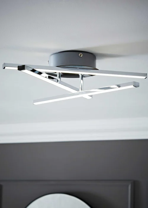 ValueLights Infinity Polished Silver Flush Light Integrated LED (10.5cm x 34cm x 37cm) - One Size Image 1