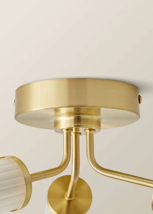 ValueLights Canya Matte Gold Semi-Flush Light with Clear Drum Shade - One Size Image 5