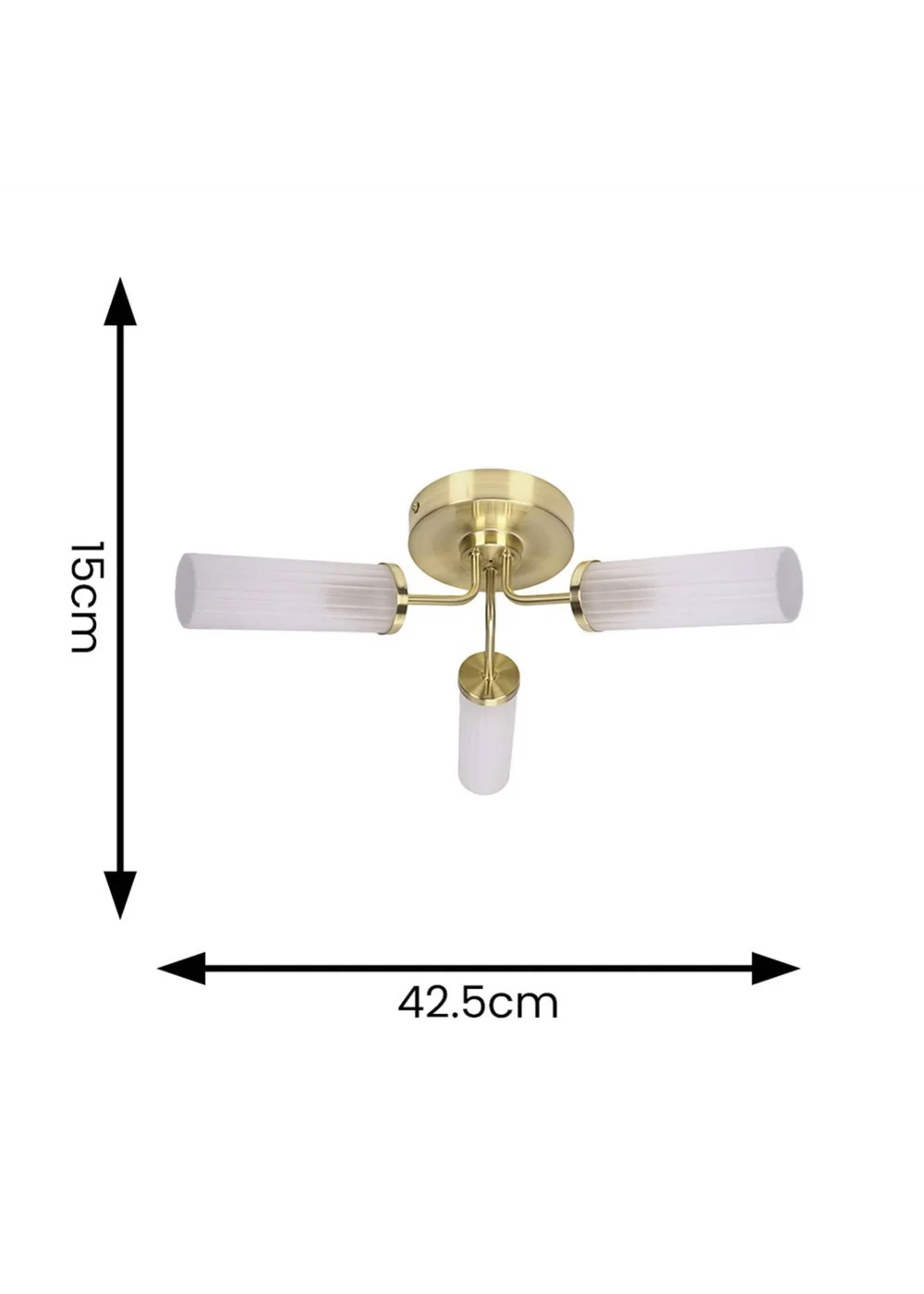 ValueLights Canya Matte Gold Semi-Flush Light with Clear Drum Shade - One Size Image 6
