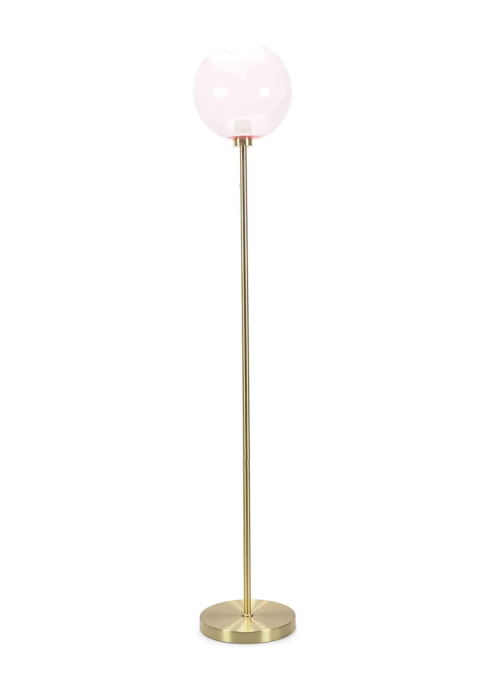 ValueLights Frenchie Gold Floor Lamp with Pink Globe Shade (150cm x 25cm x 25cm) - One Size Image 3