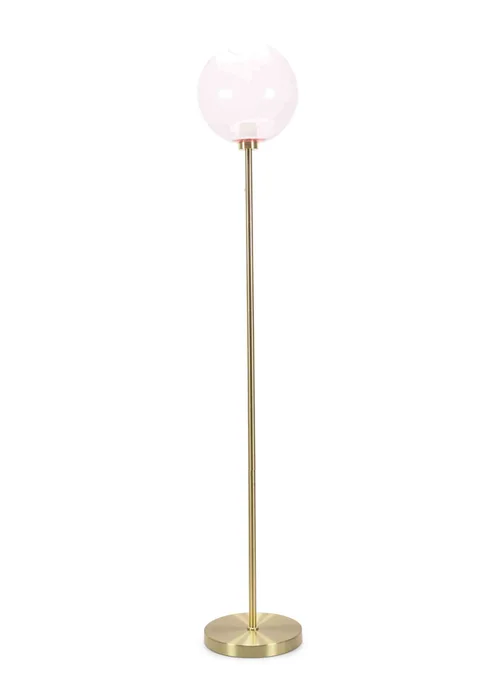 ValueLights Frenchie Gold Floor Lamp with Pink Globe Shade (150cm x 25cm x 25cm) - One Size Image 3