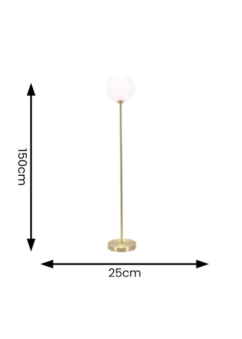 ValueLights Frenchie Gold Floor Lamp with Pink Globe Shade (150cm x 25cm x 25cm) - One Size Image 6