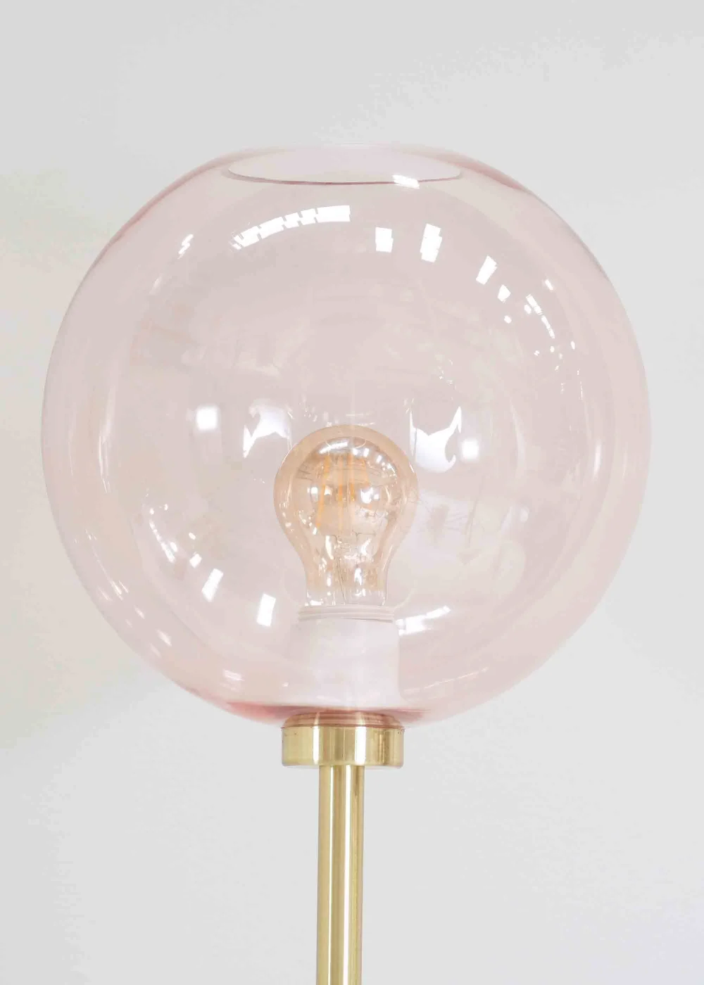 ValueLights Frenchie Gold Floor Lamp with Pink Globe Shade (150cm x 25cm x 25cm) - One Size Image 5
