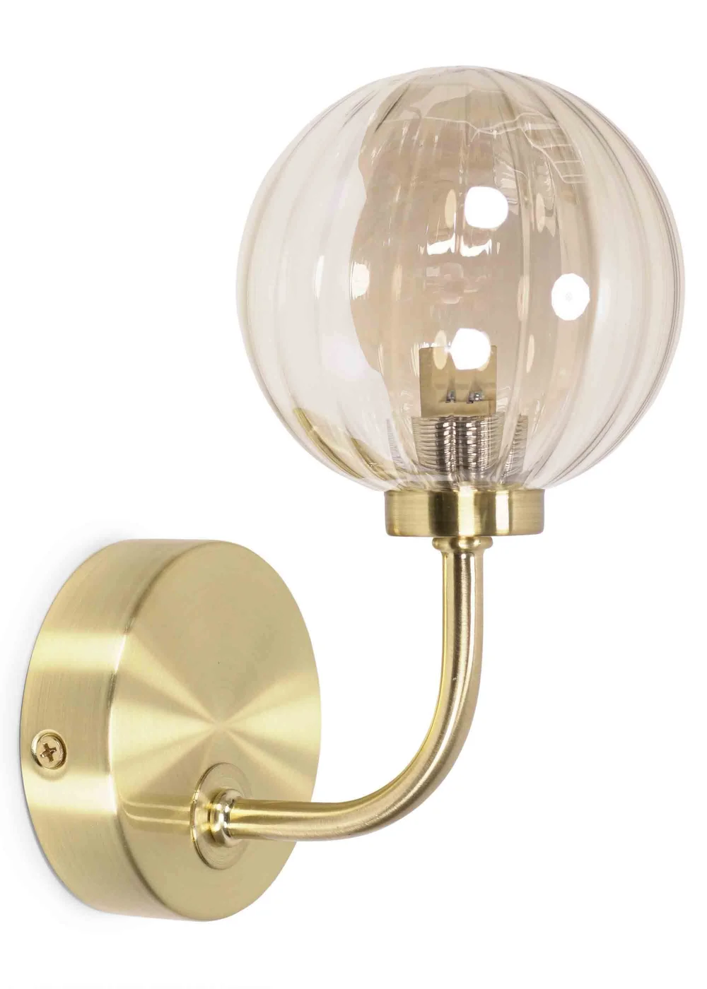 ValueLights Chessy Gold Wall Light with Gold Globe Shade (20cm x 14cm x 10cm) - One Size Image 4