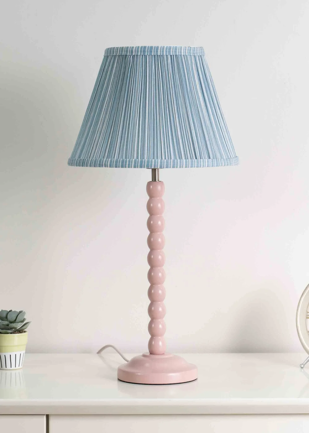 ValueLights Small Laurenne Fabric Blue Tapered Ceiling Pendant Shade (15cm x 27.5cm x 27.5cm) - One Size Image 1