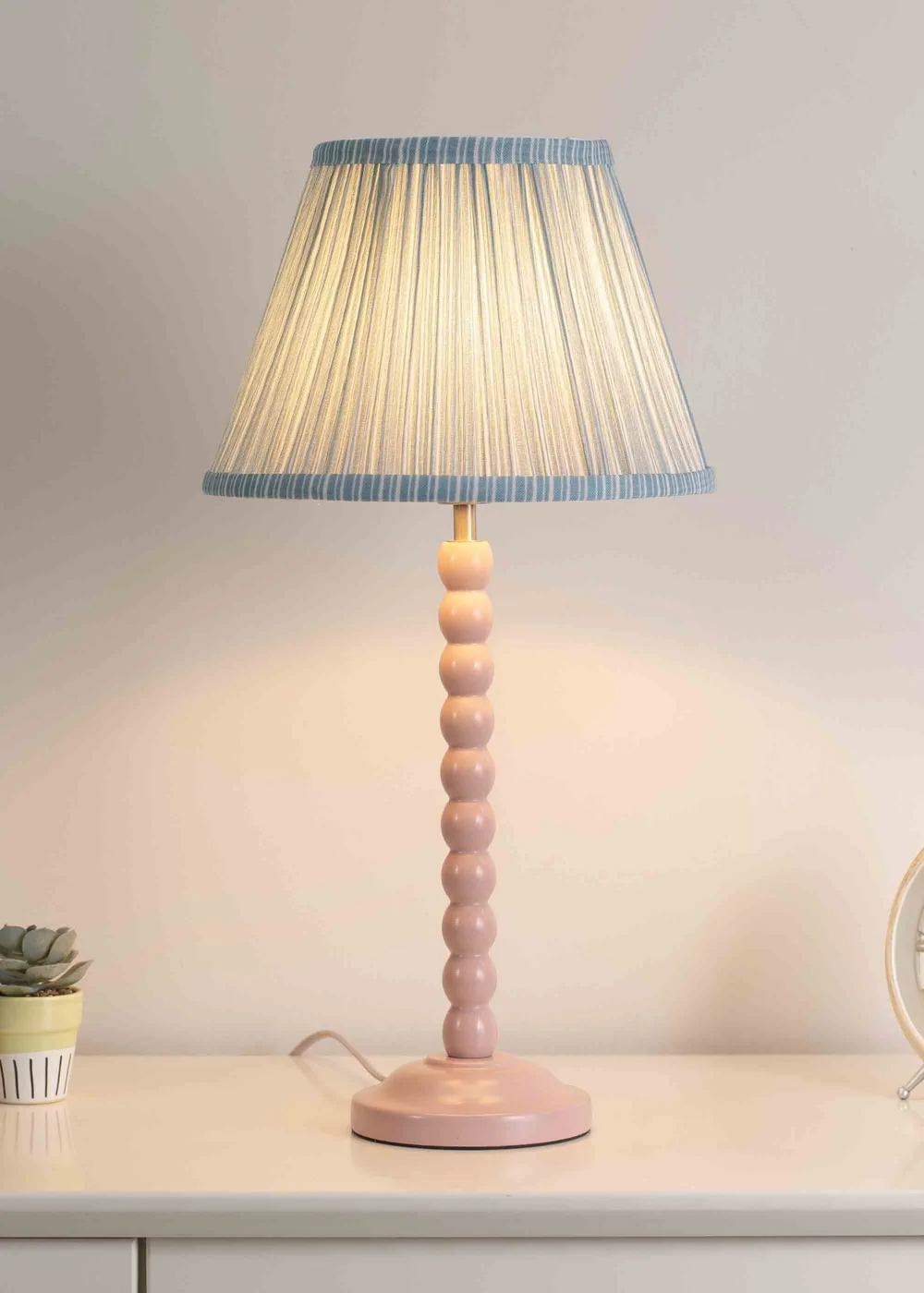 ValueLights Small Laurenne Fabric Blue Tapered Ceiling Pendant Shade (15cm x 27.5cm x 27.5cm) - One Size Image 2
