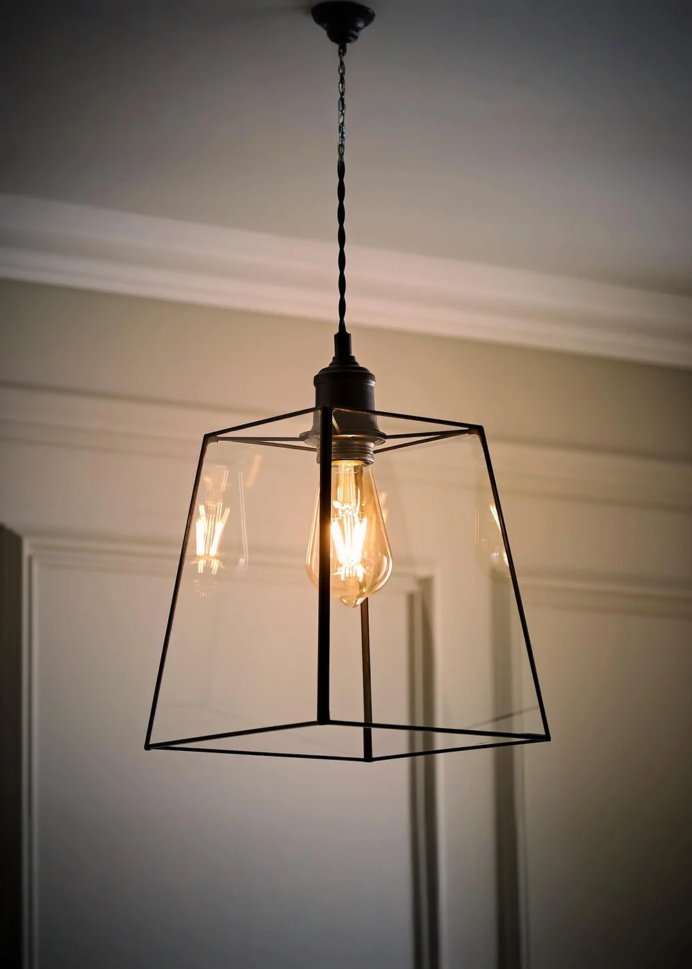 ValueLights Susie Glass Black Easy Fit Ceiling Lampshade - One Size Image 3